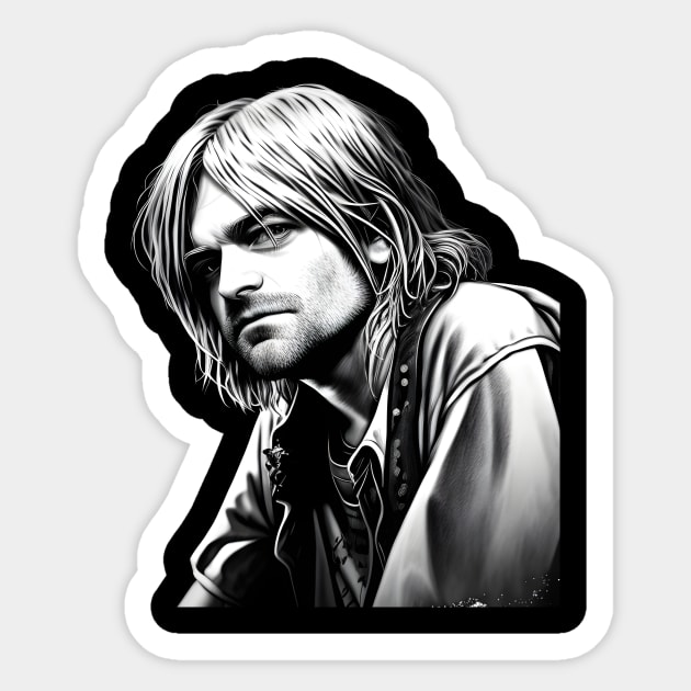 Kurt Cobain 02 Sticker by Jaymz Weiss Designz